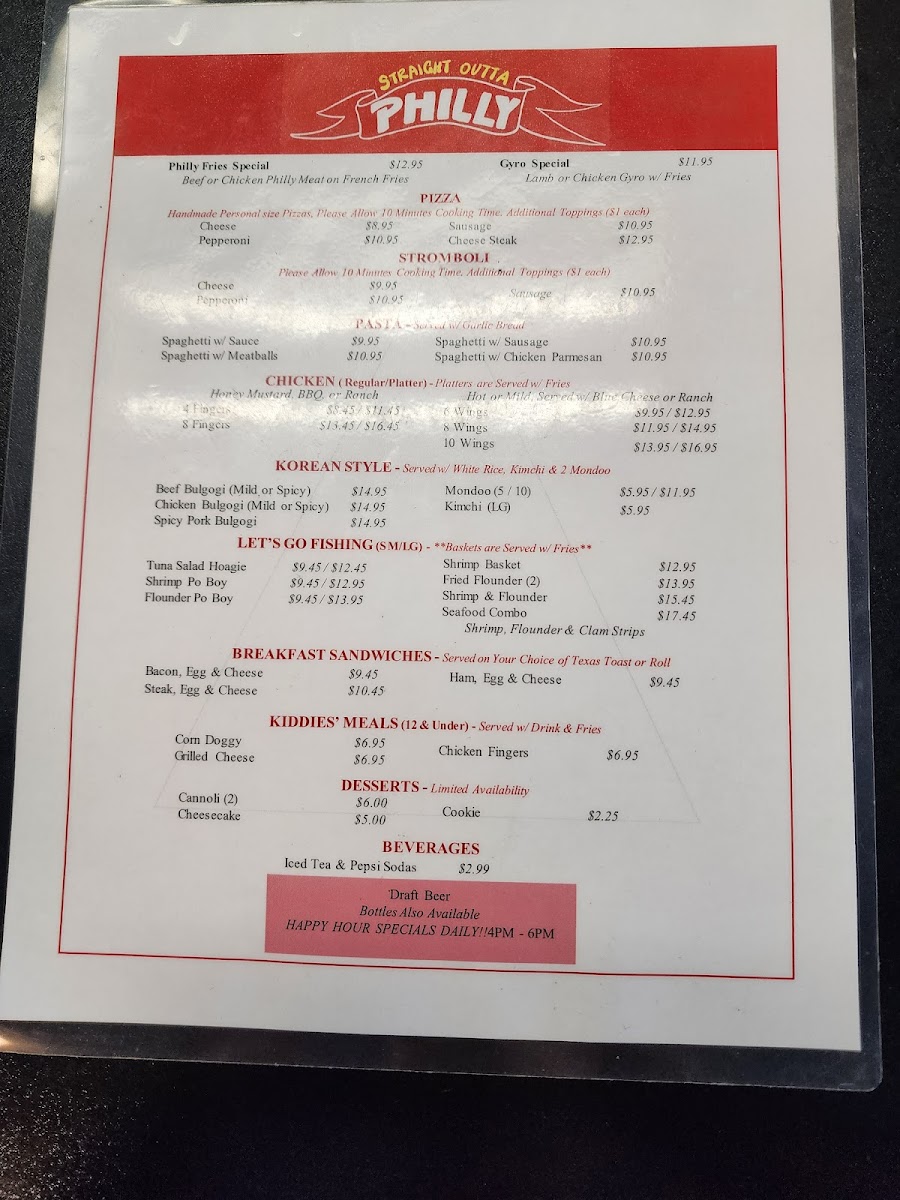 Straight Outta Philly Menu - Image 1