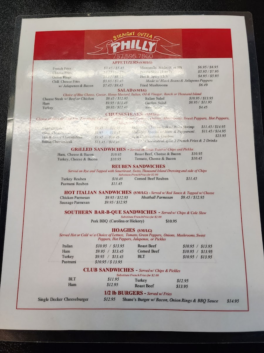 Straight Outta Philly Menu - Image 2